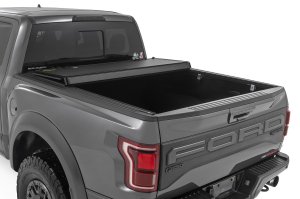 Ford F-150 Lightning Hard Tri-Fold Flip Up Bed Cover - Rough Country - '22-'24